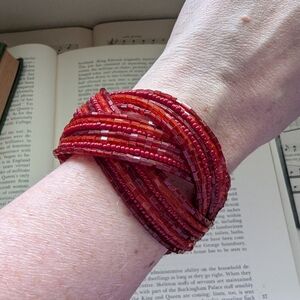Elegant Red Beaded Bracelet